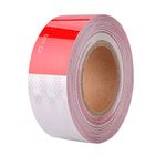 SLanguage Reflective Tape Red in White DOT-C2 Industrial Marking Tape for Outdoor, Cars, Trucks, Boats(2" x85FT)