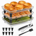 Ninja Air Fryer Rack Set by Magla. Air Fryer Accessories for Ninja Air Fryer Dual AF300UK, AF400UK and Salter, Instant, Tower etc, Air Fryer Basket, Ninja Kitchenware, Airfryer Accessories