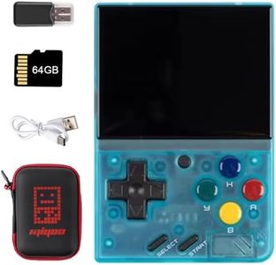 MIYOO Mini V4 Handheld Retro Game Console with Storage Bag, 2.8 Inch IPS 750x560 Resolution Screen 2000mAh Battery Portable Game Console, Built-in 64GB TF Card & 6000+ Games