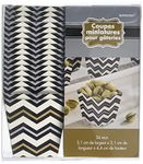 Amscan Mini Paper Cups, 1 3/4"H x 1 15/16"W x 1 3/4"D, Chevron Black, Gold, Silver