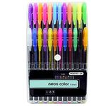 Qatalitic Set of 24 Neon Gel Pens consisting Fluorescent, Metallic, Glitter, and Pastel Colour pens for DIY Art & Crafts (Sketching, Drawing & Painting Purpose)