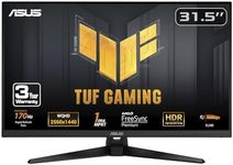 ASUS TUF Gaming 31.5” 1440P HDR Monitor (VG32AQA1A) - QHD (2560 x 1440), 170Hz, 1ms, Extreme Low Motion Blur, FreeSync Premium, DisplayPort, HDMI, HDR-10, Shadow Boost, VESA Wall Mountable