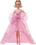 Barbie Signature Birthday Wishes Doll (11.5in Blonde) Wearing Pink Tulle Gown & Shoes, with Customizable Packaging, Gift for 6+