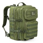 REEBOW GEAR Military Tactical Backpack Large Army 3 Day Assault Pack Molle Bag Backpacks, Army Green, Large-40L, Military Tactical