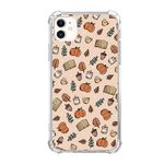 Aesthetic Fall Leaves Pattern Phone Case Compatible with iPhone 11, Pumpkin Nuts Book Cover for Teens Men Women, Trendy Cool TPU Bumper Case Cover for iPhone 11