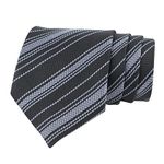 Kavove The Trend Setter Striped Black Necktie For Men