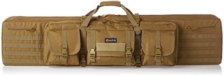 G. Outdoor Products G.P.S. 55" Double Soft Rifle Case - 55" L x 12.75" H x 9" W | Adjustable Durable Convenient Shooting Gear Storage w/MOLLE, Tan