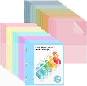 HAUTOCO 30 Pack Plastic Report Covers with 3 Prongs Fasteners Clear Front Resume Portfolio Folder for 8.5x11 Letter Size Paper, Presentation Document Report Cover for School Office Business, 10 Colors