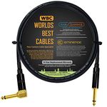 1.5 Meter - Van Damme Pro Grade Classic XKE - Premium Ultra-Flexible Multi-Shielded Guitar Instrument Effects Patch Cable w/Eminence Straight & Angled Gold 6.35mm TS Plugs & Staggered Boots