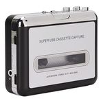 PUSOKEI 2-in-1 Cassette to MP3 Converter Player Music Audio Cassette Walkman Portable Cassette Player USB Cassette to MP3 Cassette Player with Headset for Laptop