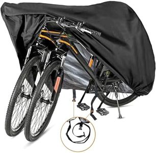 EASYBUYTECH Bike Cover for 1 or 2 Bikes - Outdoor Waterproof Bicycle Covers - 210D Ripstop Material Offers Constant Protection for All Types of Bicycles All Through The 4 Seasons