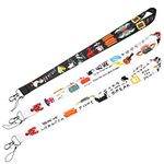 CY2SIDE 3pcs Friends TV Show Themed Badge Lanyards, Phone String Holder for Adults, Friends Themed Keychain Badge Holder for Kids, Lanyard Holders for ID Badges, Name Tag, Phone String Strap with Hook