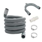 Extendable Drain Hose, TMBMLPP Drain Hose Extension Pipe, Dishwasher Hose Extender Kit, Washer Drain Hose, Washing Machine Drain Hose Clip, for Washing Machine Washer Dryer Dishwasher (2.5M, 25mm)