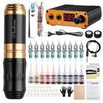 STIGMA Tattoo Machine Kit Complete Rotary Machine Set Tattoo Pen with 10Pcs Tattoo Cartridges Needles Digital Display Power Supply for Beginners and Tattoo Artists STP35KITP192-9-UK