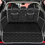 GARELF SUV Cargo Liner for Dogs, Pet Cargo Cover with Side Flap Protector, Waterproof Non-Slip Trunk Cover Mat with Elastic Seat Belt, Suitable for SUVs Trucks (72.8''x40.6'', Black)