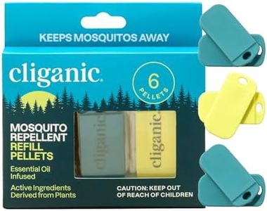 Cliganic Mosquito Repellent Refill Pack (6 Pellets) for Cliganic Wristbands - Natural DEET-Free, Essential Oil Infused