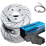 PowerSport Rear Brakes and Rotors Kit |Rear Brake Pads| Brake Rotors and Pads| Ceramic Brake Pads and Rotors |fits 2007-2010 BMW X5, 2010 BMW X6