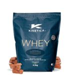 Kinetica Premium Whey Protein Powder | Grass Fed | Chocolate | 4.5kg | 150 Servings | Naturally Occurring Glutamine and BCAA Amino Acids | Muscle Building & Recovery