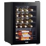 Baridi 20 Bottle Wine Cooler Fridge with Digital Touch Screen Controls & LED Light, Black - DH8