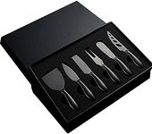 Black Cheese Knives Set 6 Piece Slicer Cutter Fork Spreader Tool Collection Stainless Steel