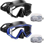 Diving mask Anti-Fog Swimming Snorkel mask Suitable for Adults Scuba Dive Swim Snorkeling Goggles Masks (Black +Blue, Adult)