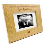 ukgiftstoreonline Best grandparents get promoted to great grandparents Baby Scan Brown 4 x 6 Photo Frame