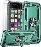 ULAK iPod Touch 7 Case, iPod Touch 5/6 [Military Grade] Stand Case with 2 Protective Hybrid Soft TPU + PC Cover Scratch Resistant Case for iPod Touch 5/6/7 - Green