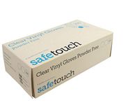 SafeTouch 50000011 Powder Free Clear Vinyl Gloves, Medium (Pack of 100) (Packaging May Vary)