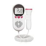 Baby Heart Rate Monitor for Pregnant Women-Home and Clinic,Radiation-Free Doppler Baby Monitoring fetal Movement (White & Pink)