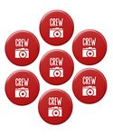 GIFTEENG Photography Crew Round Badges - Pack of 7 | Birthday/Anniversary Gift- Best Gift for Friendship Day, Wedding, Rakhi, Diwali & Office Party