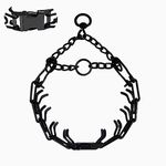 Prong Training Collar for Dogs, Adjustable Dog Pinch Collar with Quick Release Buckle, No Pull Collar for Small Medium Large Dogs, Extra Link and Caps