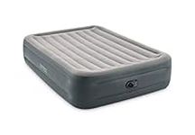 Intex Dura-Beam Plus Series Essential Rest Airbed with Internal Electric Pump, Bed Height 18", Queen (2021 Model) Grey