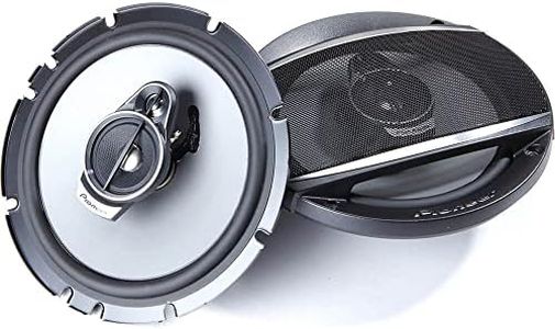PIONEER TS-A652F A Series 6-1/2" 3-Way, 320 W Max Power, Carbon/Mica-Reinforced IMPP Cone, 11mm Tweeter and 1-5/8" Cone Midrange - Coaxial Speakers (Pair),Gray