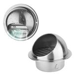 HASTHIP® 4" Vent Round Cover - 304 Stainless Steel Wall Round Vent Hole Ventilating Cover Outlet Wall Air Vents Dryer Hood External Extractor with Screen Mesh HVAC Ducting Vents Covers