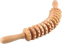 M MCIRCO® Wooden Massage Roller for Waist and Thigh, Multi-Functional Body Roller for Cellulite Reduction, Muscle Tension Relief, Natural Massager for Women and Men