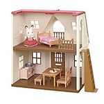 Calico Critters Red Roof Cozy Cottage - Dollhouse Playset with Figures, Furniture and Accessories for Ages 3+