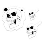 Custom Shop Airbrush Stencil Skull Design Set #4 (3 Different Scale Sizes) - 3 Laser Cut Reusable Templates - Auto, Motorcycle Graphic Art