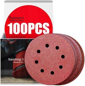 Faoyoon Sanding Disc 5 Inch 8 Hole, 100 Pcs Orbital Sanding Discs Hook and Loop, Sandpaper for Wood, 40 60 80 120 220 Grit Sand Paper for Random Orbital Sander
