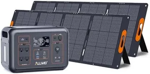 ALLWEI LiFePO4 Solar Generator 1200W with 2 * 200W Solar Panel, 1008Wh Portable Power Station with UPS Mode, Fast Charge in 1.5H, 4 AC Outlet, Battery Generator for Home Backup Camping RV