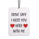 Roommate Co. Drive Safe Double Sided Rear View Mirror Car Hanging| Car Interior Decoration| Material -Acrylic| Couple Gift|