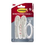 Command Cord Bundlers, White - 2 Bundlers, 3 Adhesive Strips - Damage Free Hanging