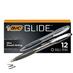 BIC Glide Black Retractable Ballpoint Pens, Medium Point (1.0 mm), 12-Count Pack, Ultra Smooth Writing Black Pens