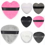 COSLUXE Makeup Blendiful Puffs,Large Face Powder Puffs Cotton Velour Tear Drop Shape and Love Shape Puff,Makeup Tool Beauty Sponges Blender (Peach Heart - Big, PACK OF 2 PCS)