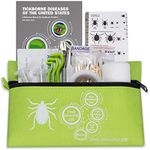 Tick Remover Tool Kit Include Tick Bar Tique Remover, Tick Removal Tweezers, Tick ID Card and First Aid for Dogs Cats and Humans for Lyme Prevention