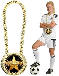 Opxuliix Massive 6 Inch Football MVP Turnover Chain Medal Most Valuable Player Gold Award Necklace for Youth Sports Coaches and End of Season Gifts