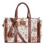 THE CLOWNFISH Lorna Tapestry Fabric & Faux Leather Handbag Sling Bag for Women Office Bag Ladies Shoulder Bag Tote For Women College Girls (White-Animal Print)