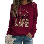 SHAGMTLI Nurse Sweatshirt, Women Cute Leopard Graphic Nurse Sweatshirt Long Sleeve Lightweight Pullover Loose Tops