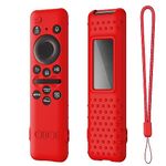 Oboe Silicone Tv Remote Cover Compatible with Samsung Smart Tv Remote 2023 Model TM-2360 E Remote Protective Open Key Case with Lanyard (E-Red) [Remote NOT Included]