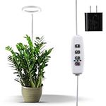 EcoNour 28” Halo Plant Grow Lamp for Indoor Plants, Full Spectrum 6000k Grow Light for Plants, Auto On/Off Timer, Small Plant Growing LED Lamp