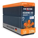 ANSMANN Hearing Aid Batteries Type 13 Orange P13 PR48 ZL2, Pack of 120, Made in Germany, Economy Pack, Batteries for Hearing Aids and Hearing Aids, Easy to Grip